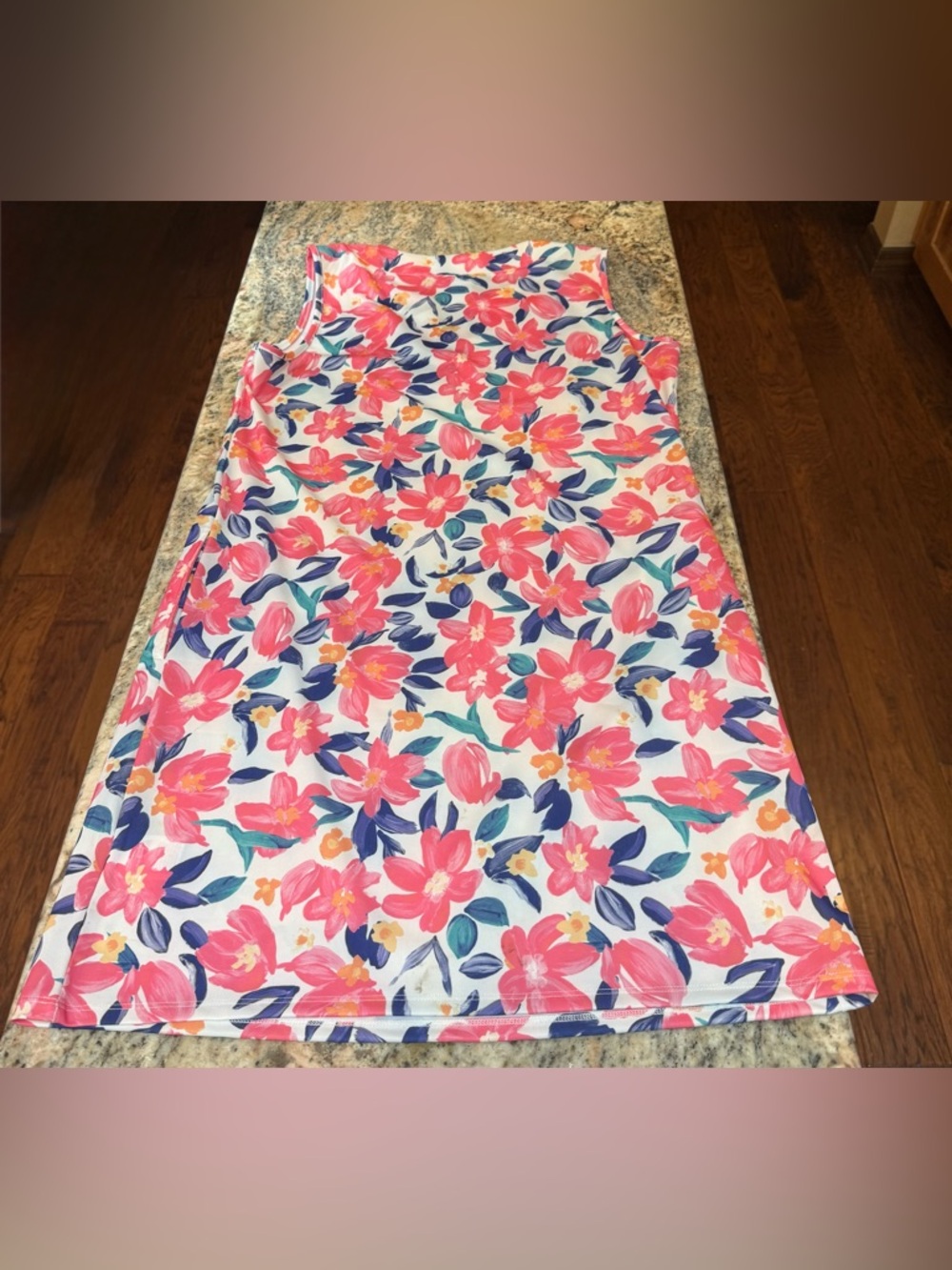 Stella Parker Floral Sleeveless Shift Dress Size M Pink Blue Spring Summer - Picture 7 of 10